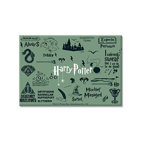 Harry Potter - Infographic Grey Rectangular Fridge Magnet