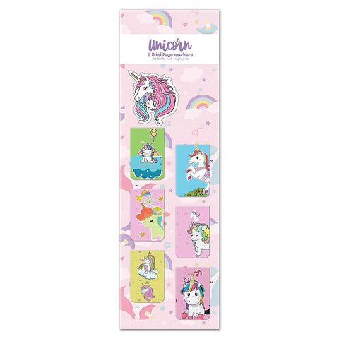 Unicorn Design Pack of 6 Magnetic Bookmarks