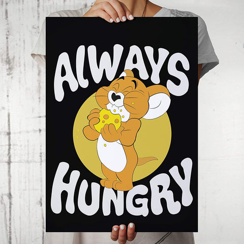 Tom and Jerry -Always Hungry Black Design Poster