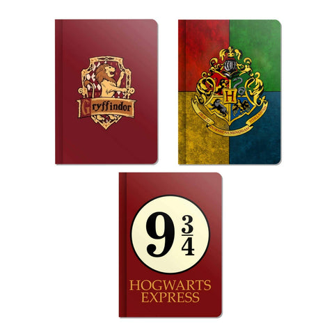 Harry Potter House Crest Combo Pack of 3 A5 Binded Notebooks