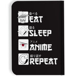 Anime - Eat Sleep Anime Repeat Design Binded Notebook