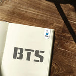 bts bookmarks on notebook 