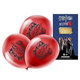 Harry Potter - Decorative Gift Set of (Gryffindor Flag + Set of 4 Badges + Balloons Set of 20 + Cake Topper + Gryffindor Poster)