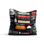 Friends TV Series Infographic Satin Cushion Cover