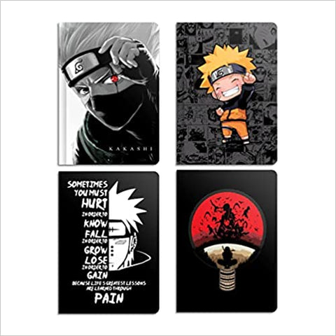 Anime - Naruto - Combo Pack of 4 (Chibi + Itachi + Kakashi + Pain ) Design Binded Notebooks