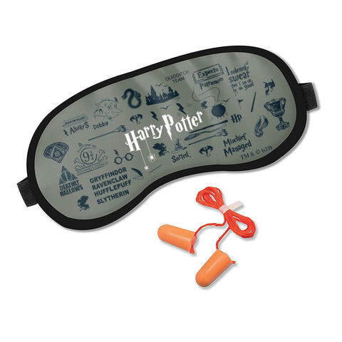 Harry Potter Grey Infographic Eye Mask with Ear Plugs