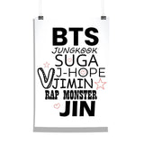 BTS - All Members Name Design Wall Poster