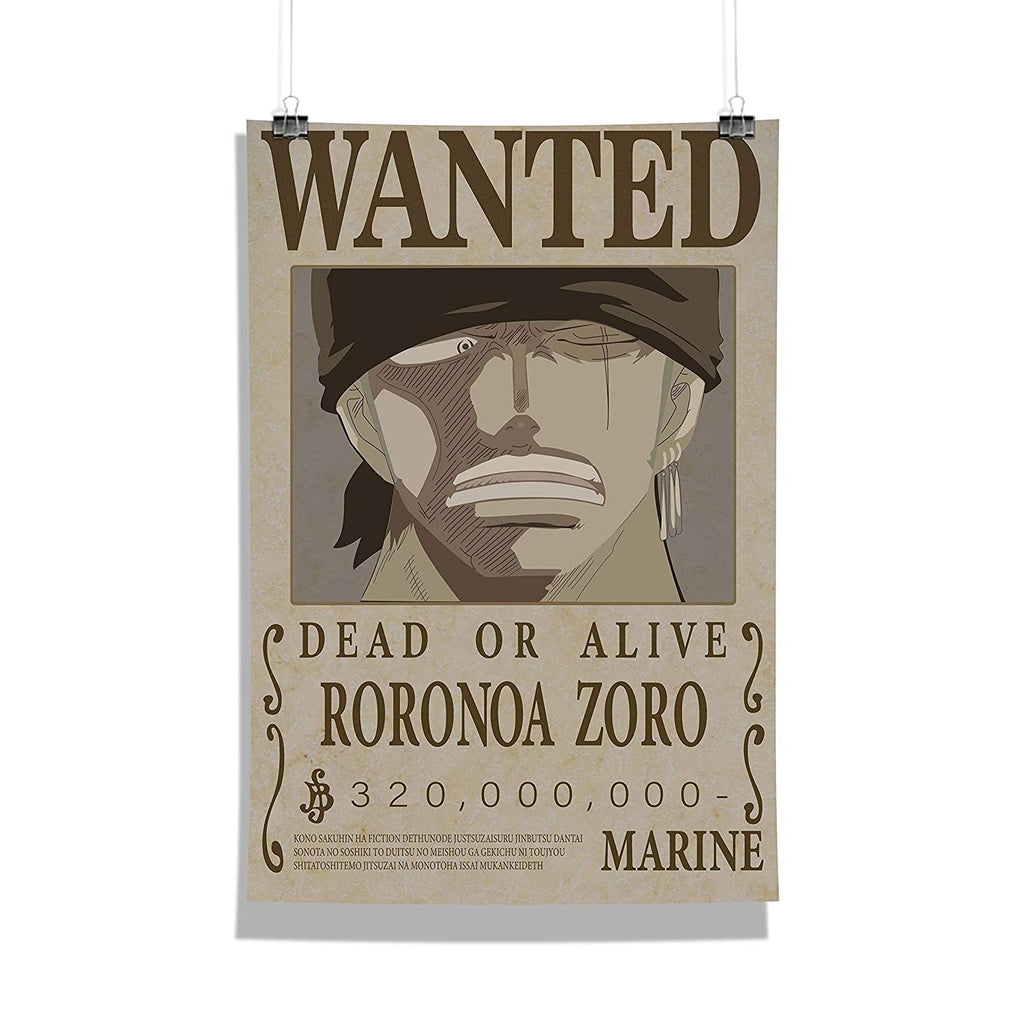 Zoro Bounty Wanted Poster One Piece Sticker by Anime One Piece