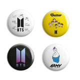 BTS Band - Combo Pack of 4 Button Badges