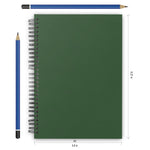Set Of 3 Dark Green Color Ruled A5 Wiro Bound Notebooks