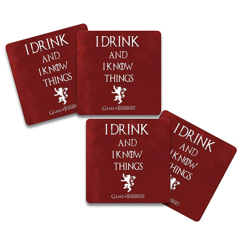Game of Thrones I Drink Wooden Coaster - Pack of 4
