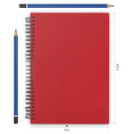 red color notebook 