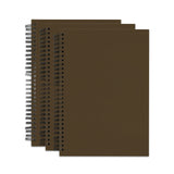 Set Of 3 Dark Brown Ruled A5 Wiro Bound Notebooks