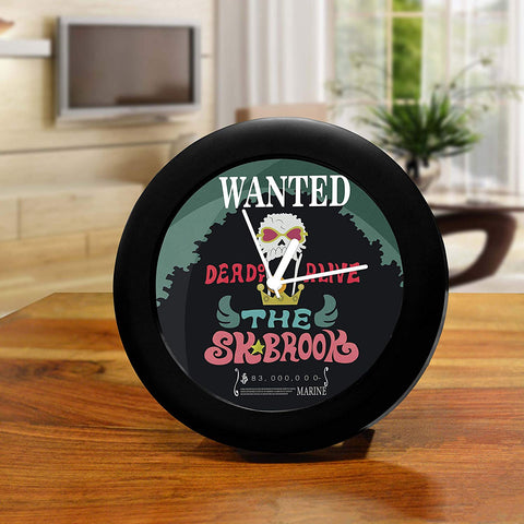 One Piece Brook Wanted Bounty Poster Table Clock