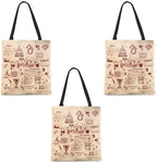 Harry Potter Pack of 3 Infographic Red Canvas Handbag