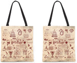 Harry Potter Pack Of 2 Infographic Red  Canvas Handbag