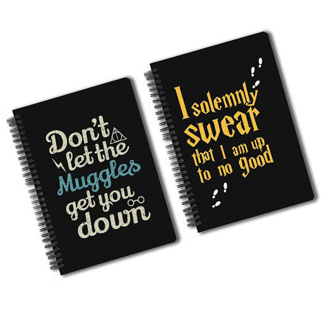 Harry Potter Pack Of 2 (Solemnly Swear + Muggles) A5 Notebook