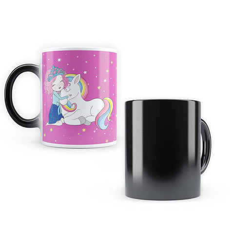 Unicorn - Princess Kisses Design Heat Sensitive Magic Coffee Mug