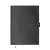 Plain Black PU Leather A5 Ruled Diary Notebook