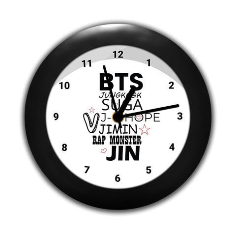 BTS -  All Members Name Design Table Clock