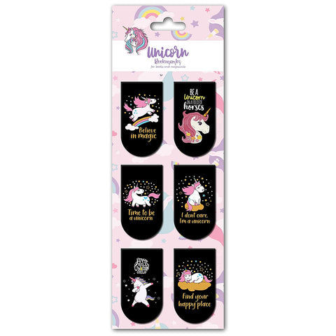 Unicorn Pack of 6 Magnetic Bookmarks