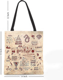 Harry Potter Pack of 3 Infographic Red Canvas Handbag