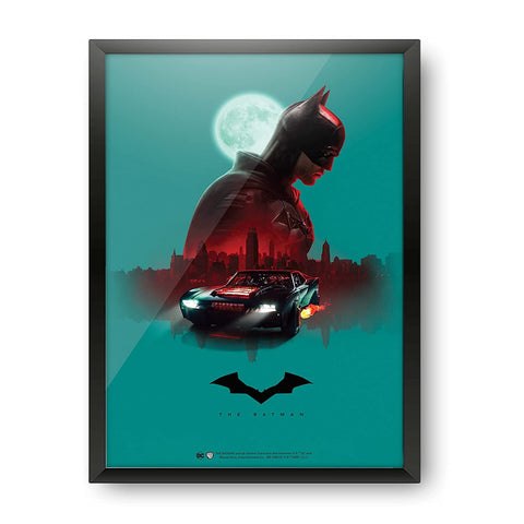 The Batman - Red Night Design A4 Size Wall Decor Poster (With Frame)