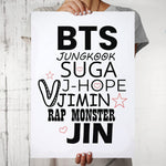 BTS - All Members Name Design Wall Poster