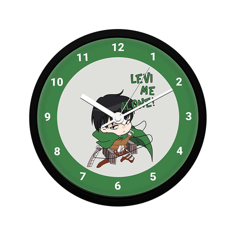 Anime Levi me Alone Design Round Wall Clock