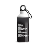 Anime - Eat Sleep Anime Repeat Black Aluminum Sports Sipper