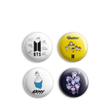 BTS Band - Combo Pack of 4 Button Badges