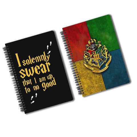 Harry Potter Pack Of 2 (Solemnly Swear + House Crest) A5 Notebook