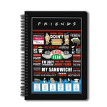 Friends TV Series Combo set  ( 1 Quotes Notebook and  1 Straw Design Table Clock )