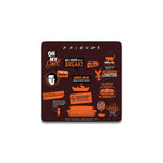 FRIENDS TV Series Orange & White Infographic Wooden Coaster - Pack of 2