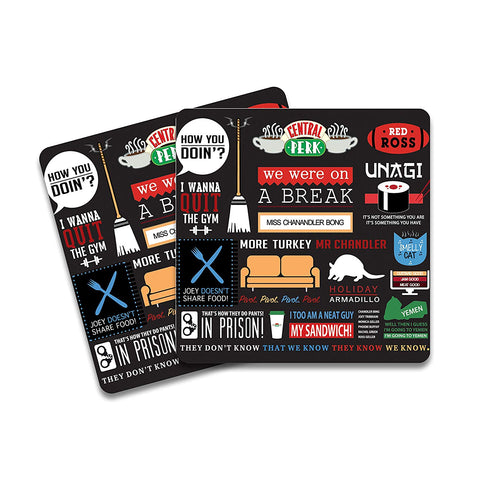 FRIENDS Infographic Wooden Coaster - Pack of 2