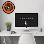 Friends Infographic Orange New Wall Clock