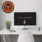 Friends Infographic Orange New Wall Clock