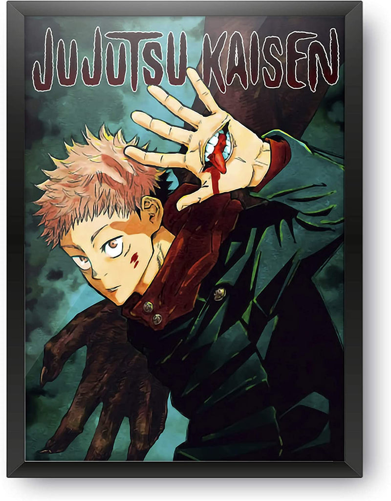 ANIME POSTER FRAME - YUJI ITADORI (JUJUTSU KAISEN) - Black Framed