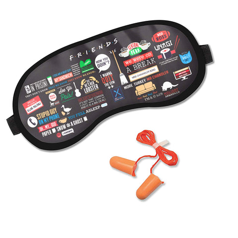 Friends TV Series Infographic Eye Mask with Ear Plugs