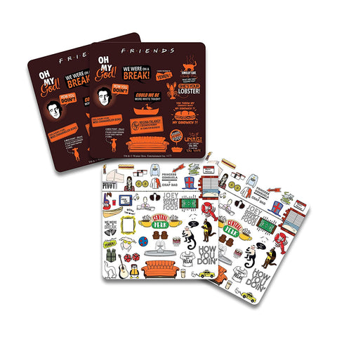 FRIENDS Infographic Orange & Doodle Wooden Coaster - Pack of 4