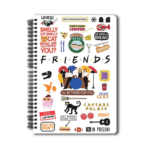 Friends TV Series White Infographic A5 Notebook