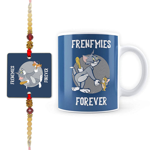 Tom & Jerry - Set Of Frenemies Forever Coffee Mug & Designer Rakhi