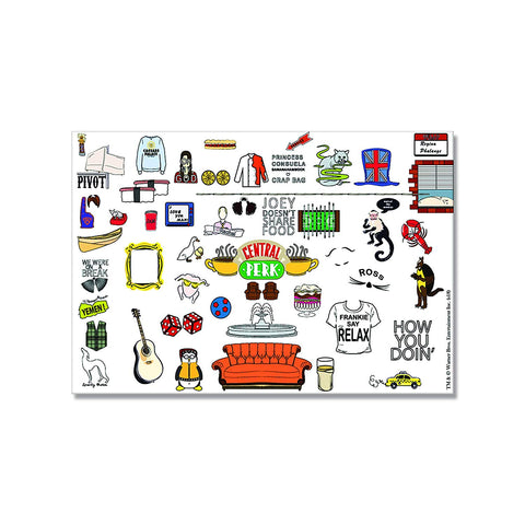 Friends TV Series Doodle Rectangular Fridge Magnet