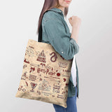 Harry Potter Pack Of 2 Infographic Red  Canvas Handbag