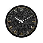 Black Pattern Design Round Wall Clock