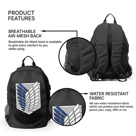Attack on Titan Wings of Freedom Design Backpack Epic Stuff