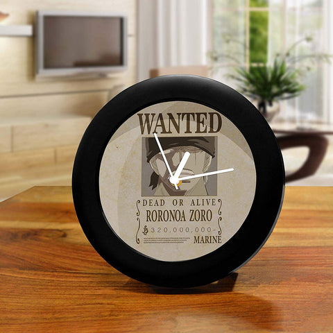 One Piece Roronoa Zoro Wanted Poster - Table Clock