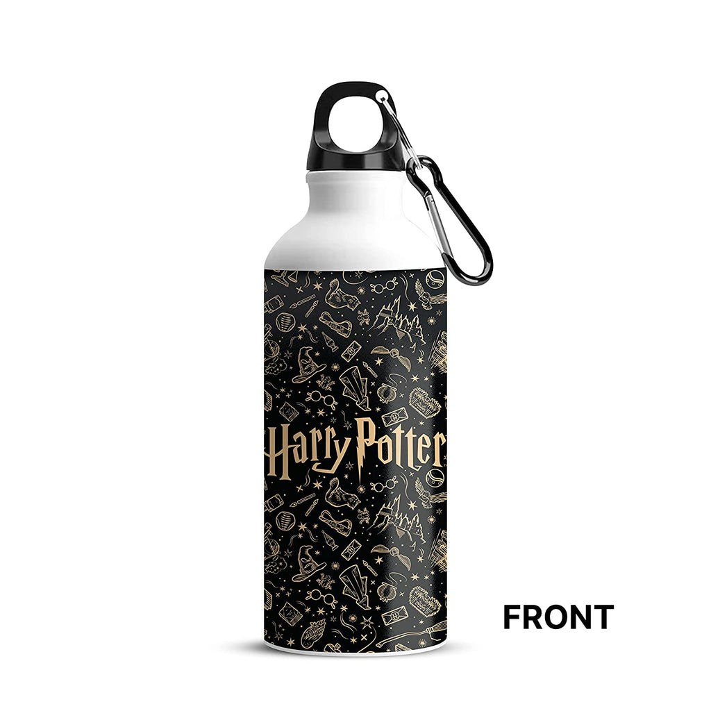Harry Potter Gold Crest 600ml Plastic Black School Sports Water Drinks Bottle