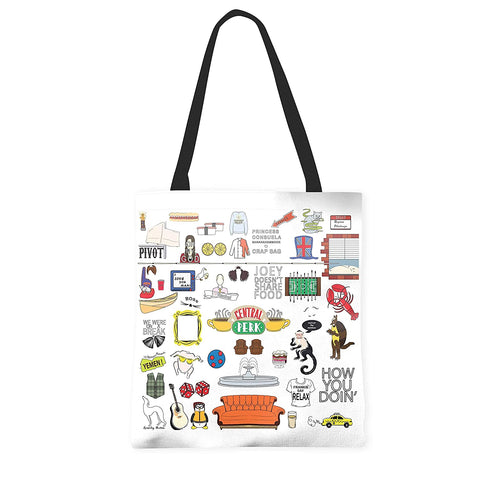 Friends TV Series Doodle Canvas Handbag