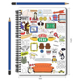 Friends TV Series  Combo set ( 1 Doodle Notebook and 1 Magnetic Bookmarks )